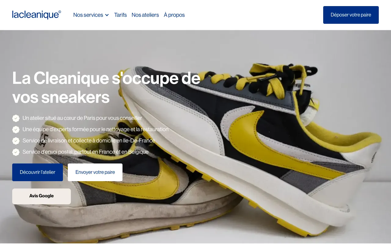 La Cleanique homepage hero